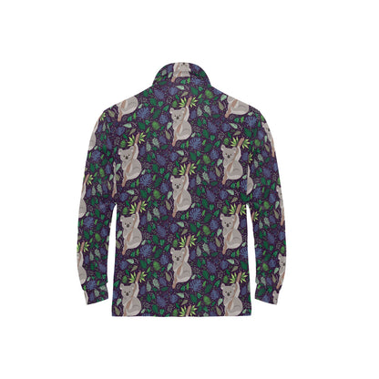 Koala Pattern Print Design 06 Long Sleeve Polo Shirt For Men's