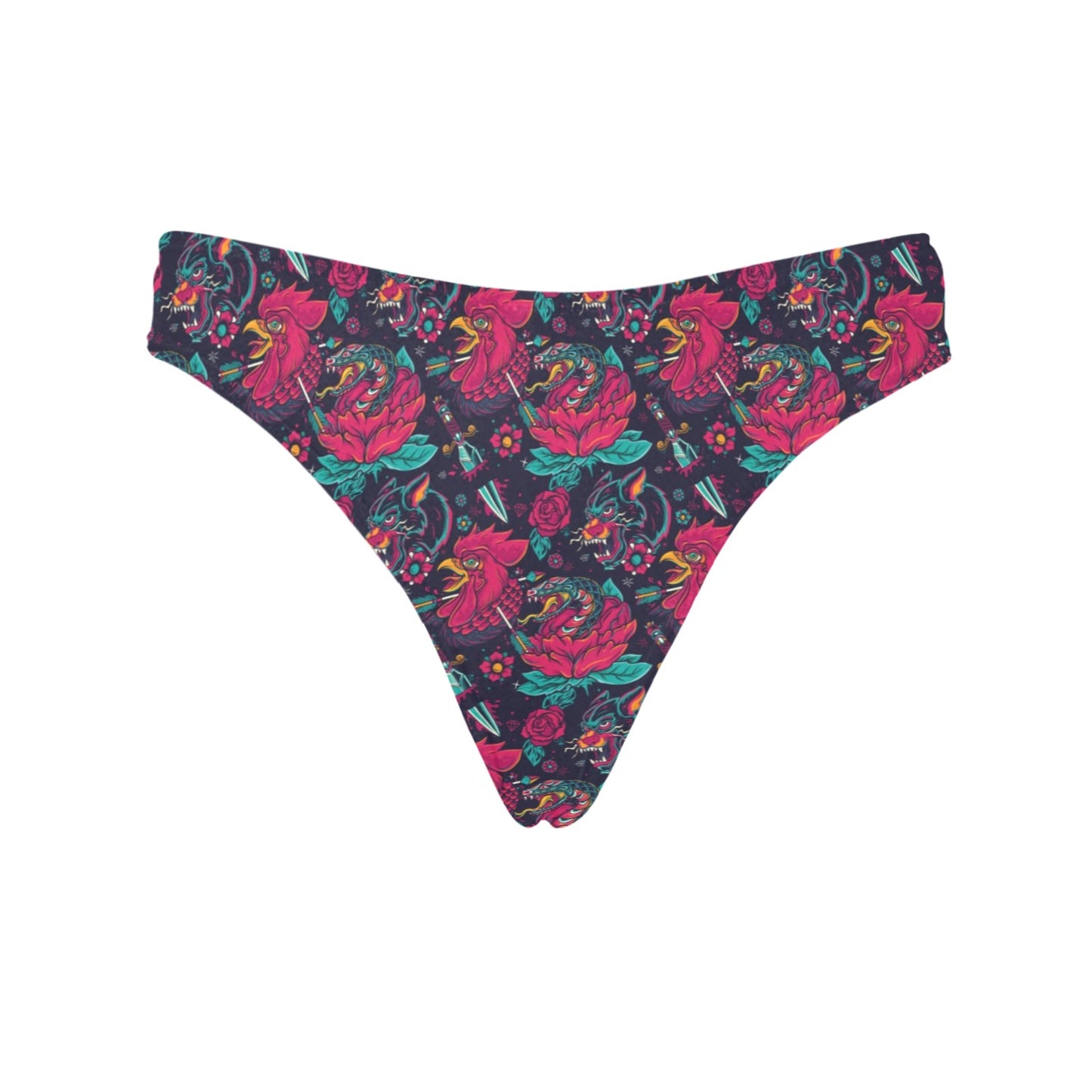 Old School Tattoo Print Women's Thongs