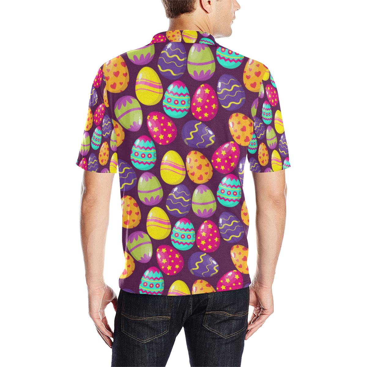 Easter Eggs Pattern Print Design RB04 Men Polo Shirt