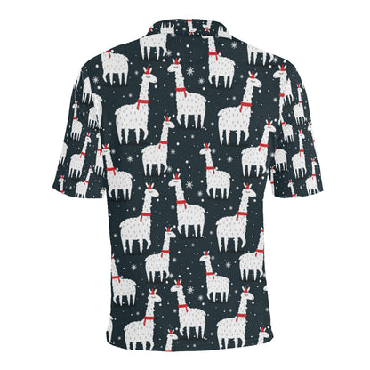 Alpaca Pattern Print Design 04 Men Polo Shirt