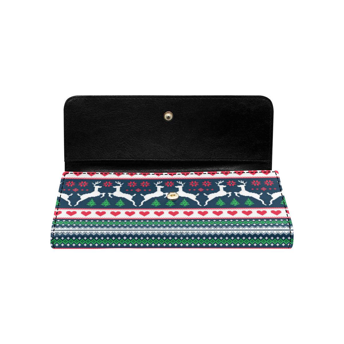 Reindeer Pattern Print Design 03 Women's Trifold Wallet