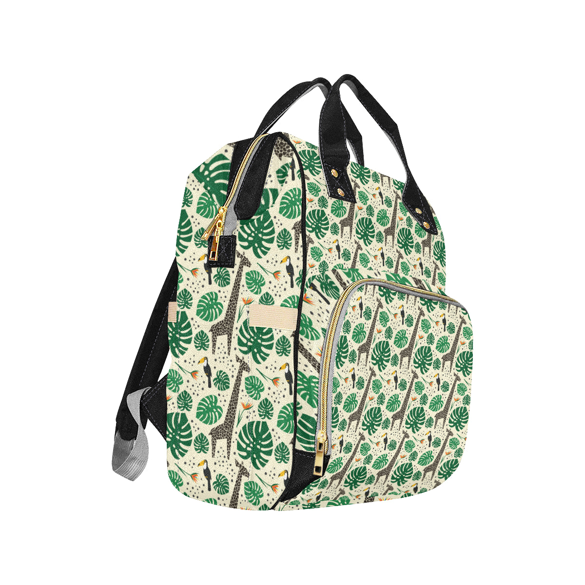 Rainforest Giraffe Pattern Print Design A02 Diaper Bag Backpack