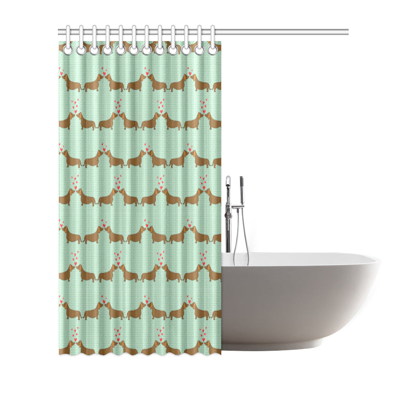 Dachshund Pattern Print Design 02 Shower Curtain