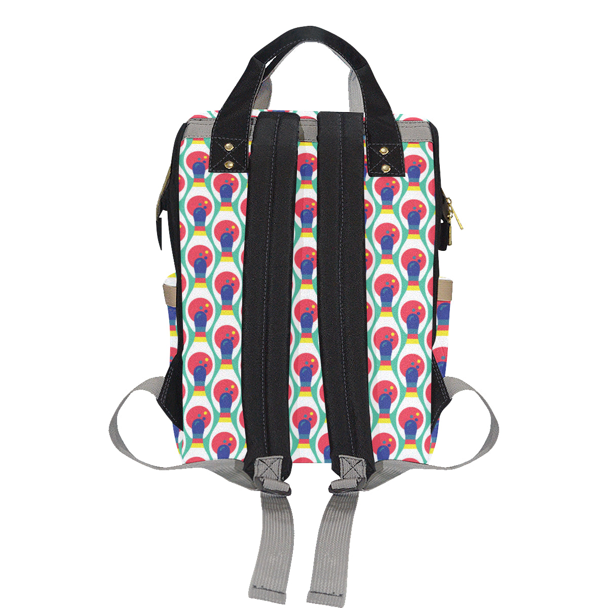 Bowling Pattern Print Design 05 Diaper Bag Backpack