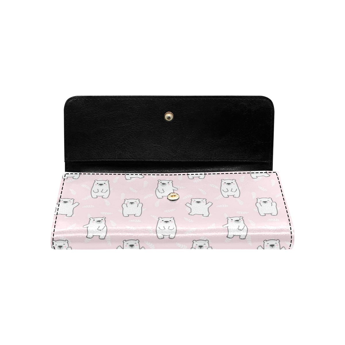 Polar Bear Pattern Print Design PB09 Women's Trifold Wallet