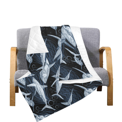 Shark Print Pattern Premium Quilt