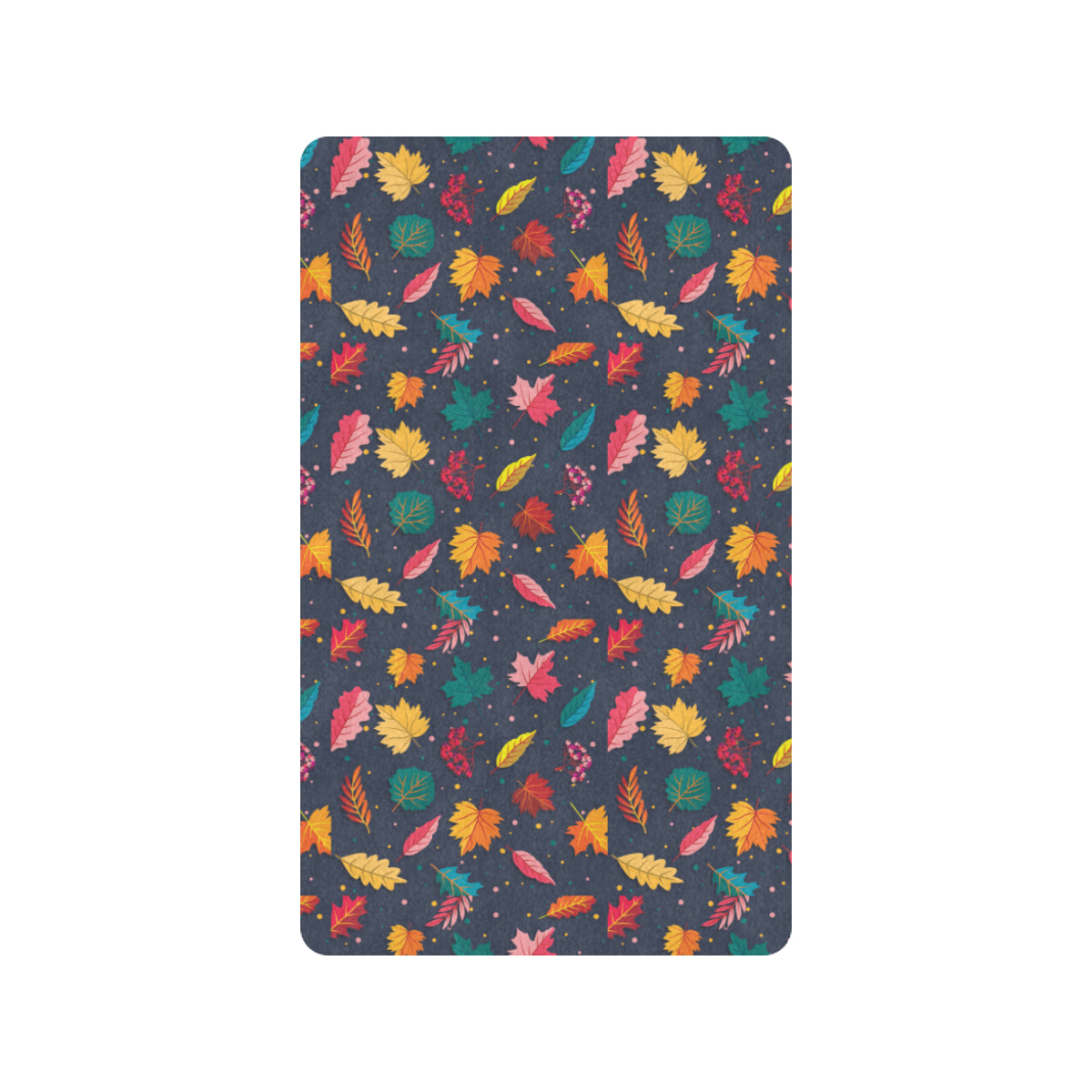 Elm Leave Colorful Print Pattern Rubber Doormat