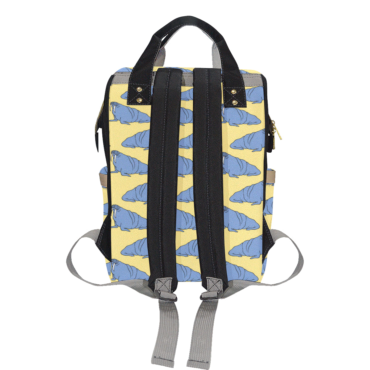 Walrus Pattern Print Design 02 Diaper Bag Backpack