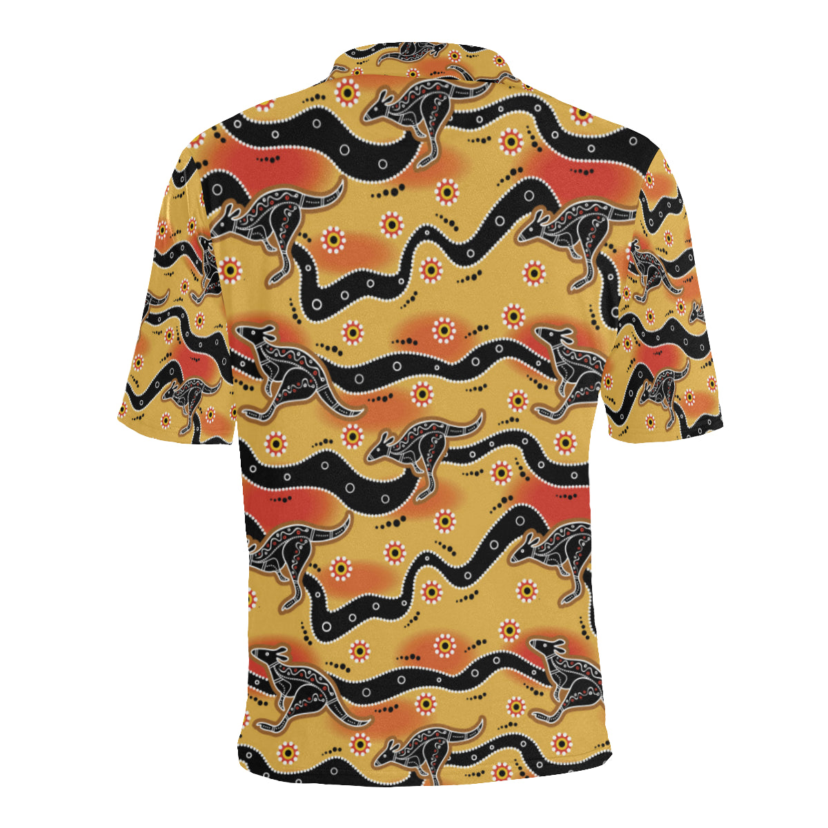 Kangaroos Aboriginal  Pattern Print Design 06 Men Polo Shirt