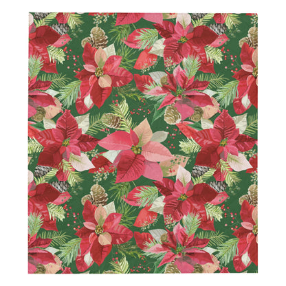 Poinsettia Pattern Print Design POT03 Premium Quilt
