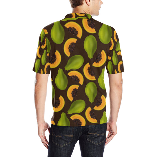 Papaya Pattern Print Design PP04 Men Polo Shirt