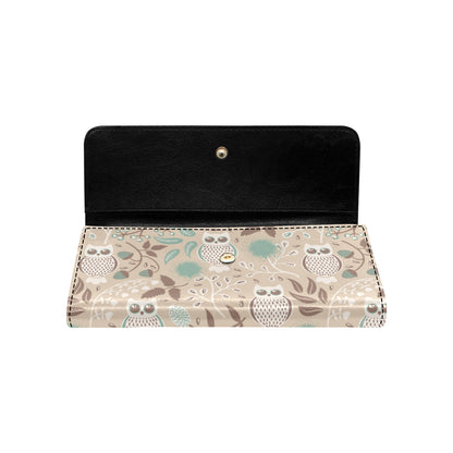 Owl Pattern Print Design A02 Women's Trifold Wallet