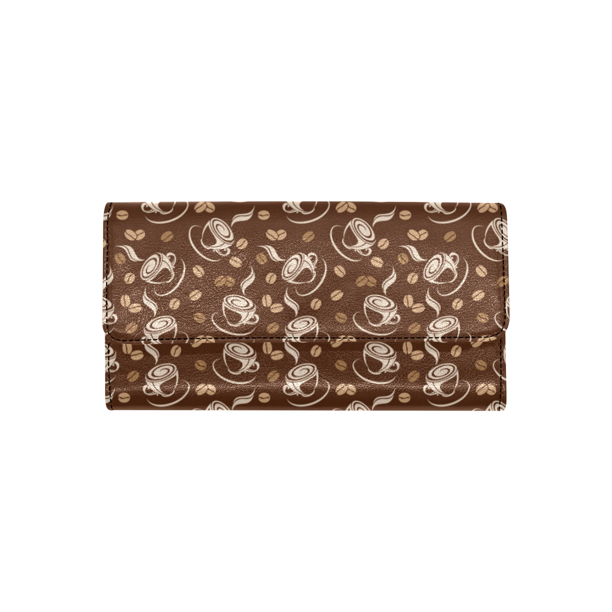Coffee Pattern Print Design 03 Women's Trifold Wallet