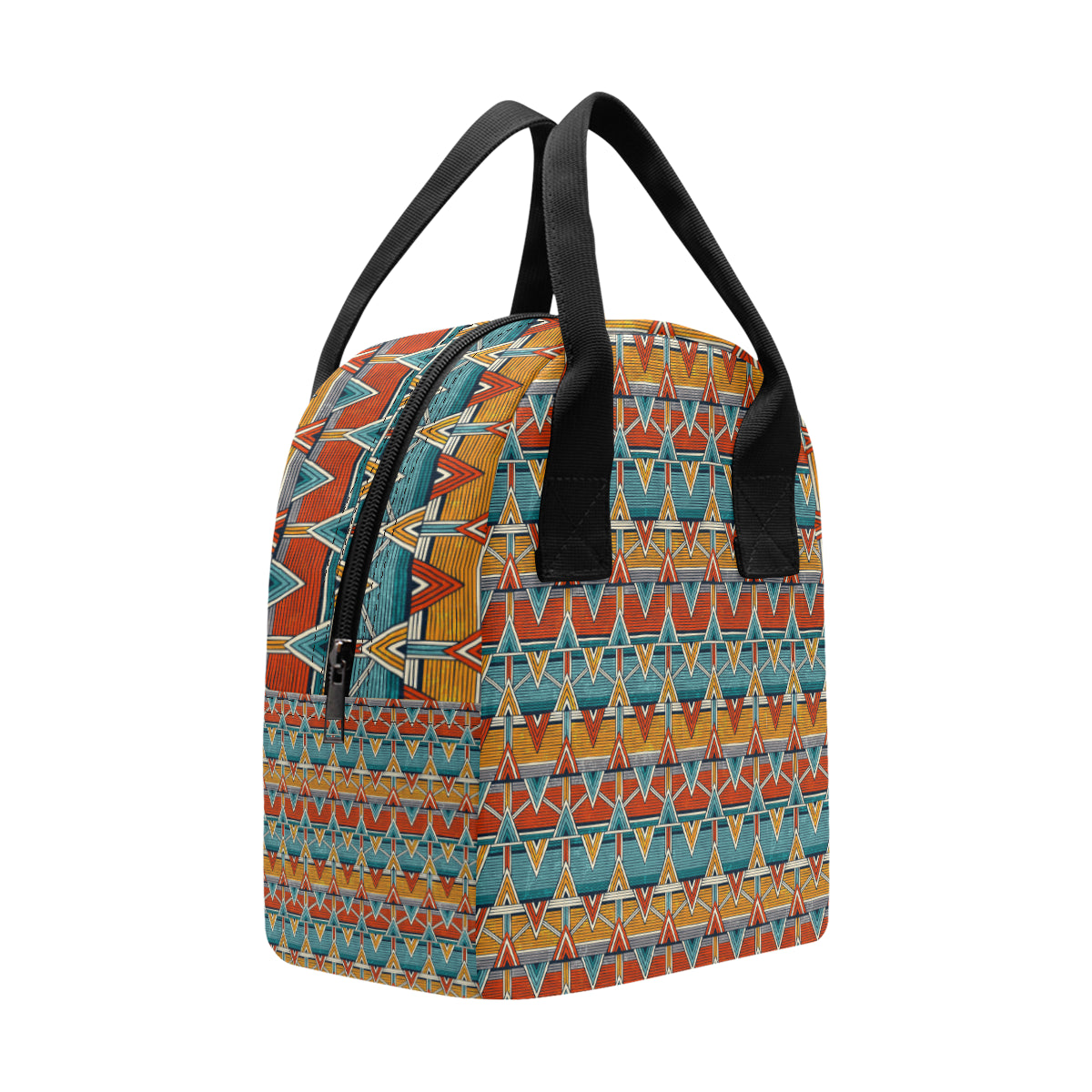 Kente Print African Design Themed Insulated Lunch Bag