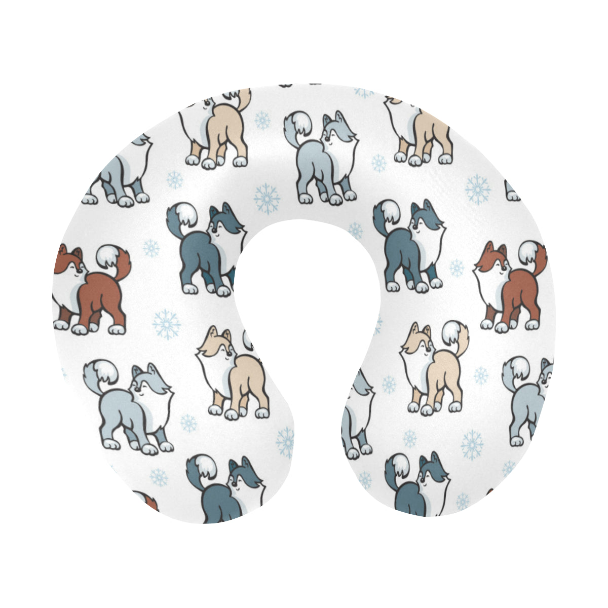 Alaskan Malamute Pattern Print Design 02 U-Shaped Travel Neck Pillow