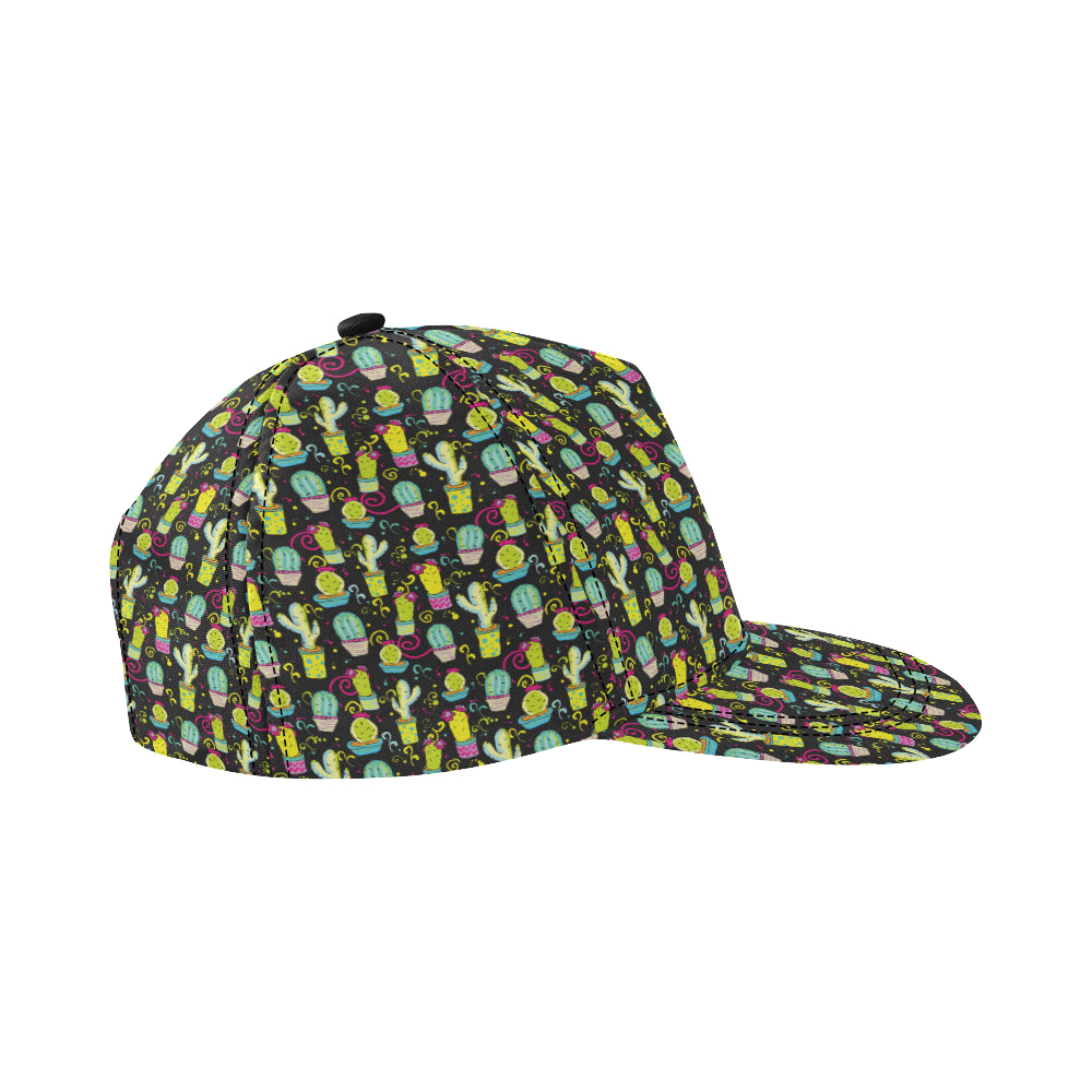 Cactus Neon Style Print Pattern Snapback Cap
