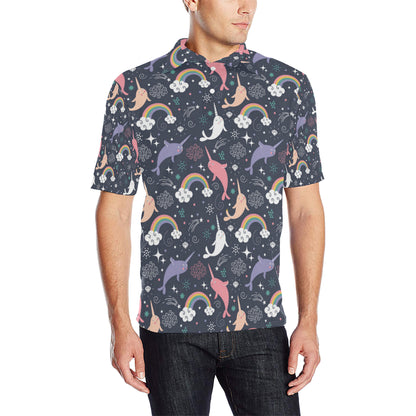 Narwhal Pattern Print Design 01 Men Polo Shirt