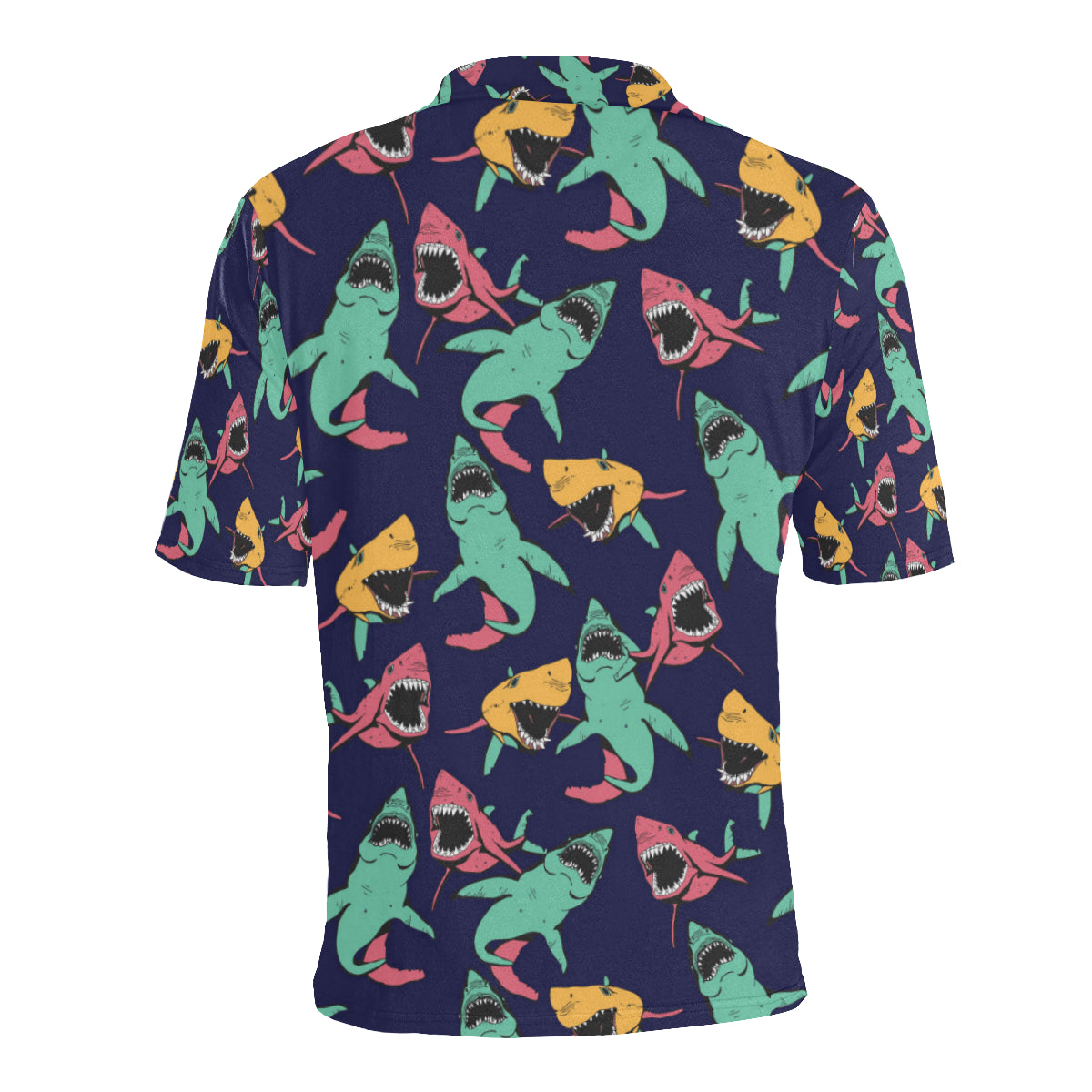 Shark Bite Pattern Men Polo Shirt