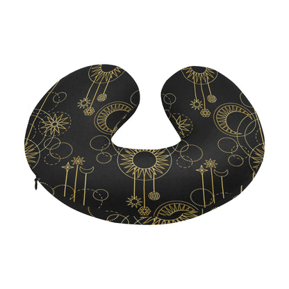 Moon Boho Style Pattern Print Design 01 U-Shaped Travel Neck Pillow
