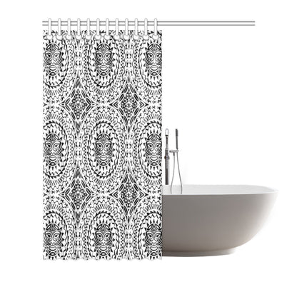 Polynesian Tribal Mask Shower Curtain