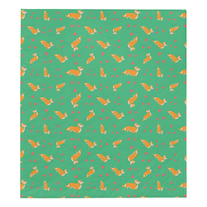 Cardigan Welsh Corgis Pattern Print Design 03 Premium Quilt
