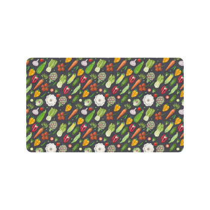 Vegan Pattern Themed Design Print Rubber Doormat