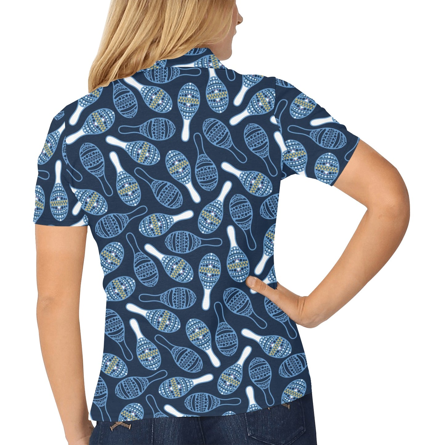 Maracas Print Design LKS401 Women's Polo Shirt