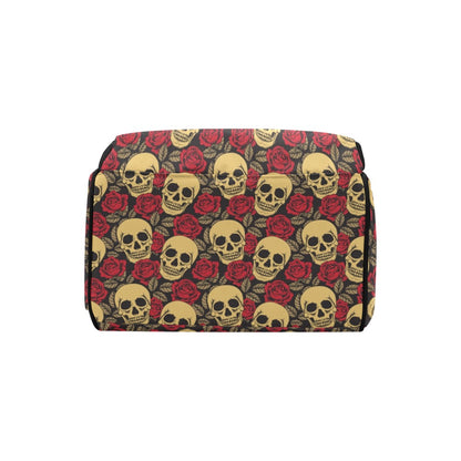 Skull And Roses Print Design LKS302 Diaper Bag Backpack