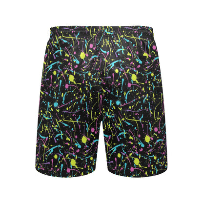 Splatter Multicolor Print Design LKS302 Men's Swim Trunks Beach Shorts