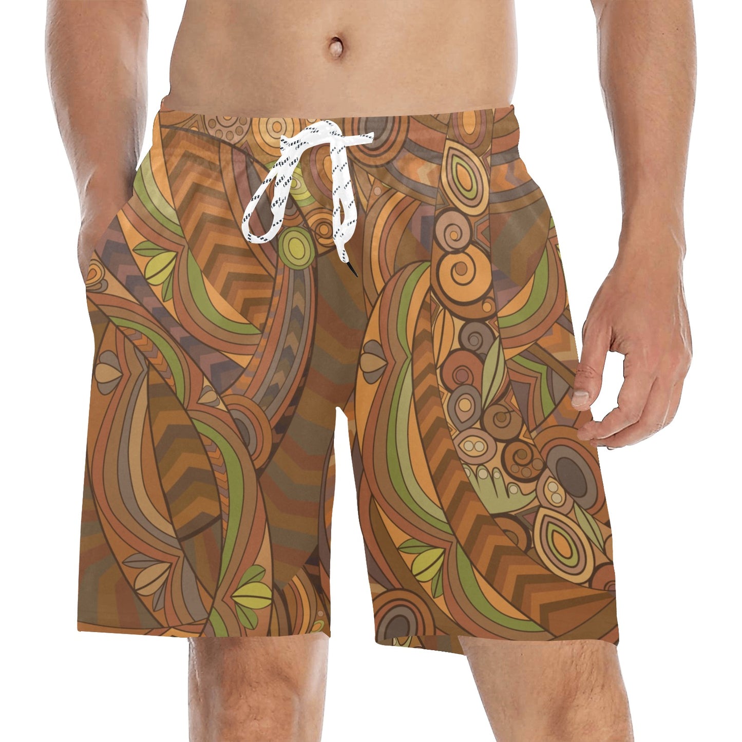 Maori Ornament Design Print Men's Swim Trunks Beach Shorts