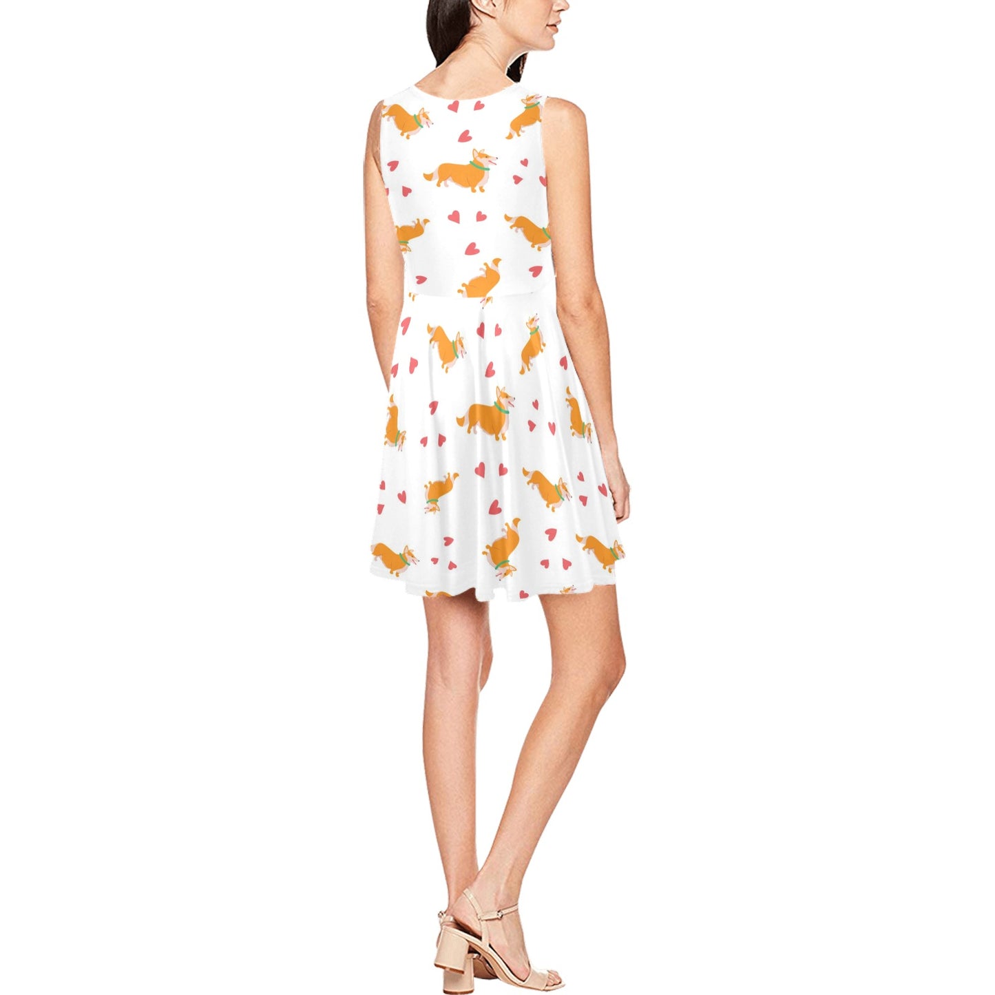 Cardigan Welsh Corgis Pattern Print Design 04 Sleeveless Dress