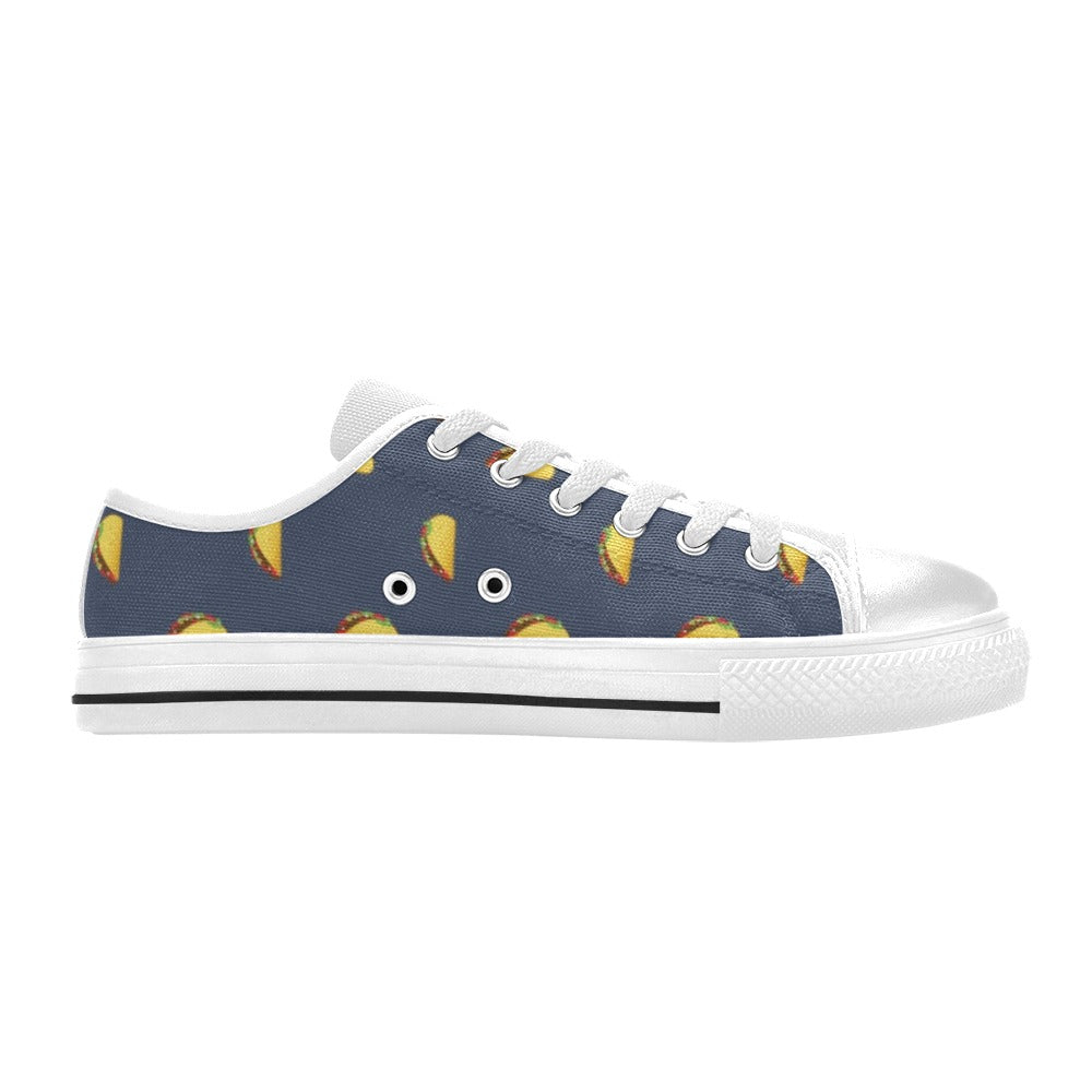 Taco Print Design LKS305 Women's White Low Top Shoes