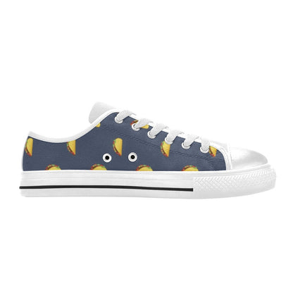 Taco Print Design LKS305 Women's White Low Top Shoes