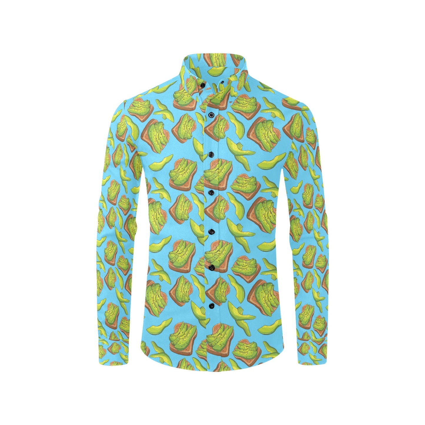 Sandwich Avocado Print Design LKS306 Men's Long Sleeve Dress Shirt