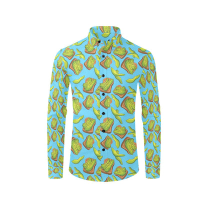 Sandwich Avocado Print Design LKS306 Men's Long Sleeve Dress Shirt