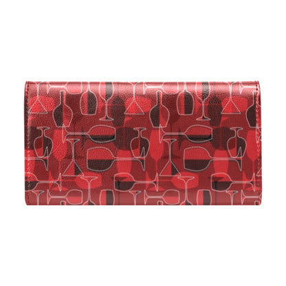 Wine Glass Print Design LKS301 Women's Trifold Wallet