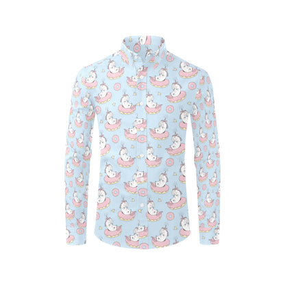 Unicorn Print Design LKS303 Men's Long Sleeve Dress Shirt