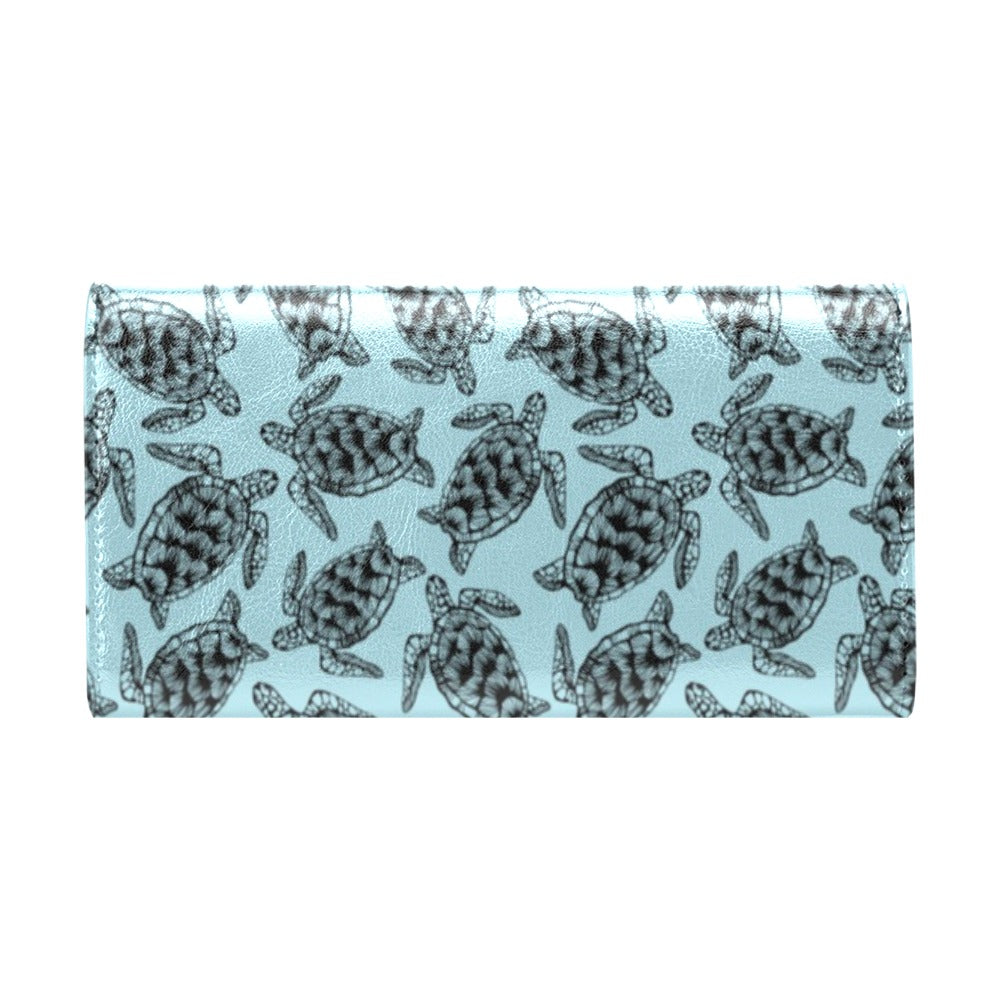 Sea Turtle Print Design LKS3010 Women's Trifold Wallet