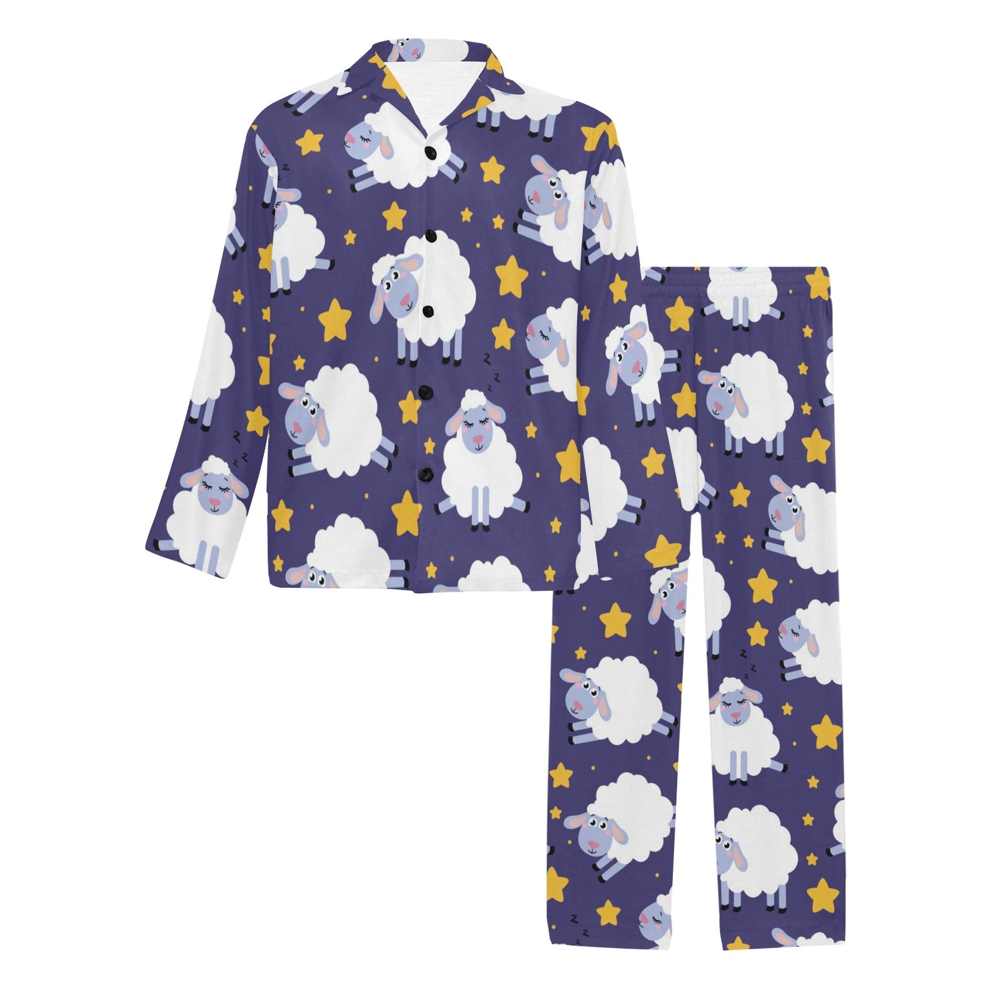 Sheep Pattern Print Design 03 Men's Long Pajama Set