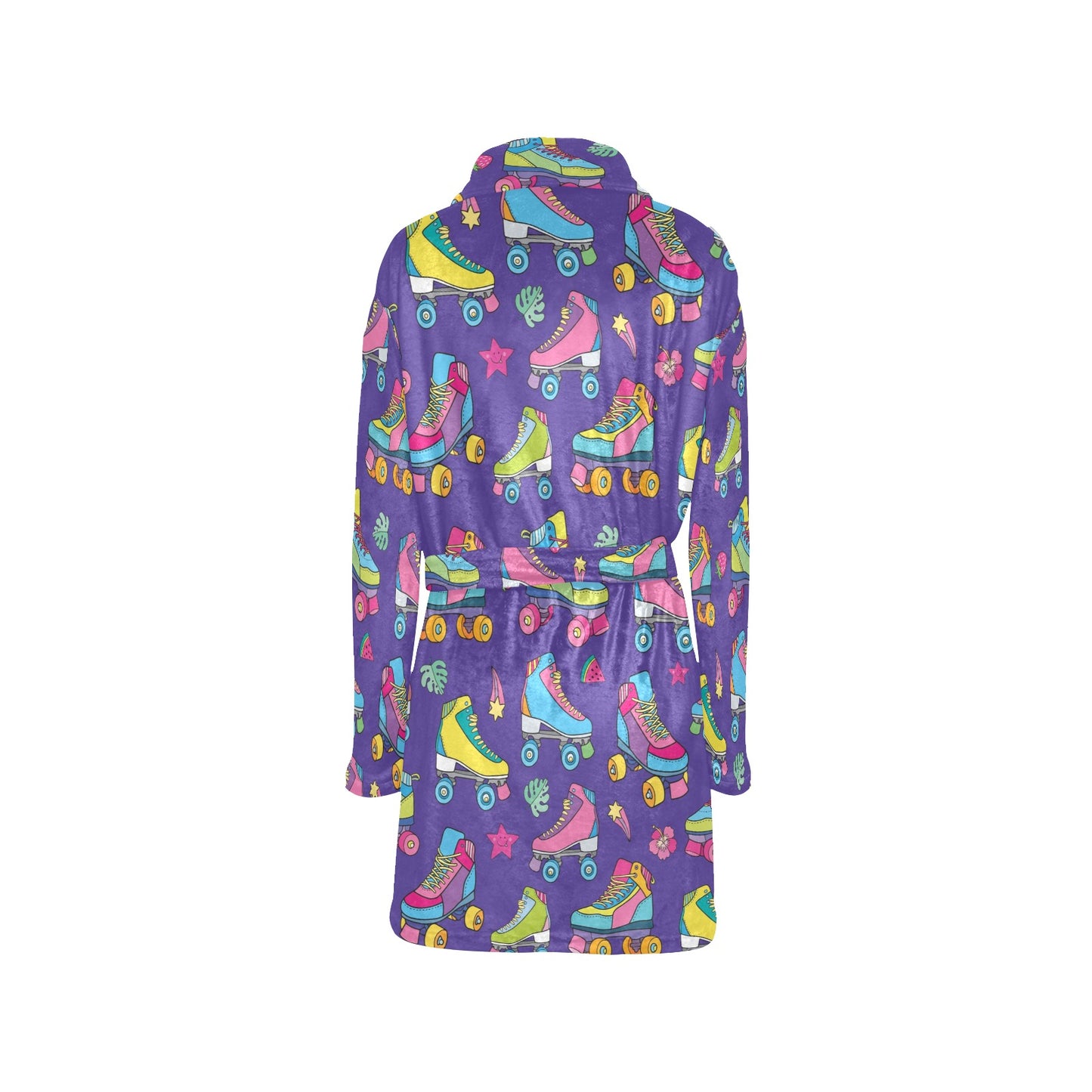 Roller skate Colorful Pattern Print Design A05 Women's Fleece Robe