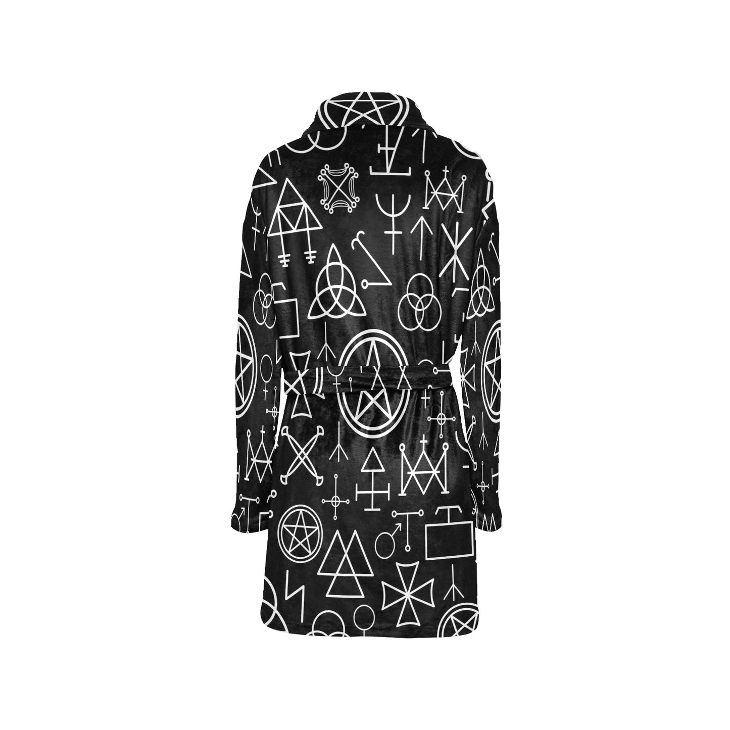 Pentagram Pattern Print Design A02 Women's Fleece Robe
