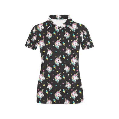 Unicorn Print Design LKS302 Women's Polo Shirt