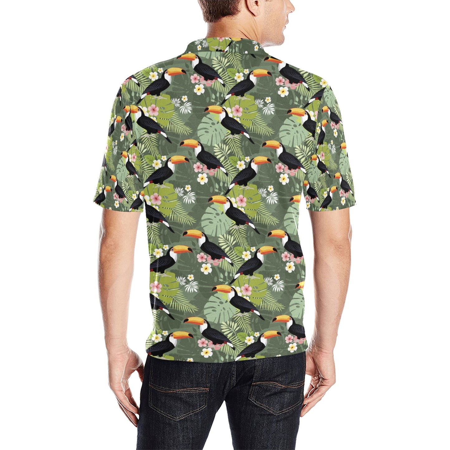Toucan Print Design LKS304 Men Polo Shirt