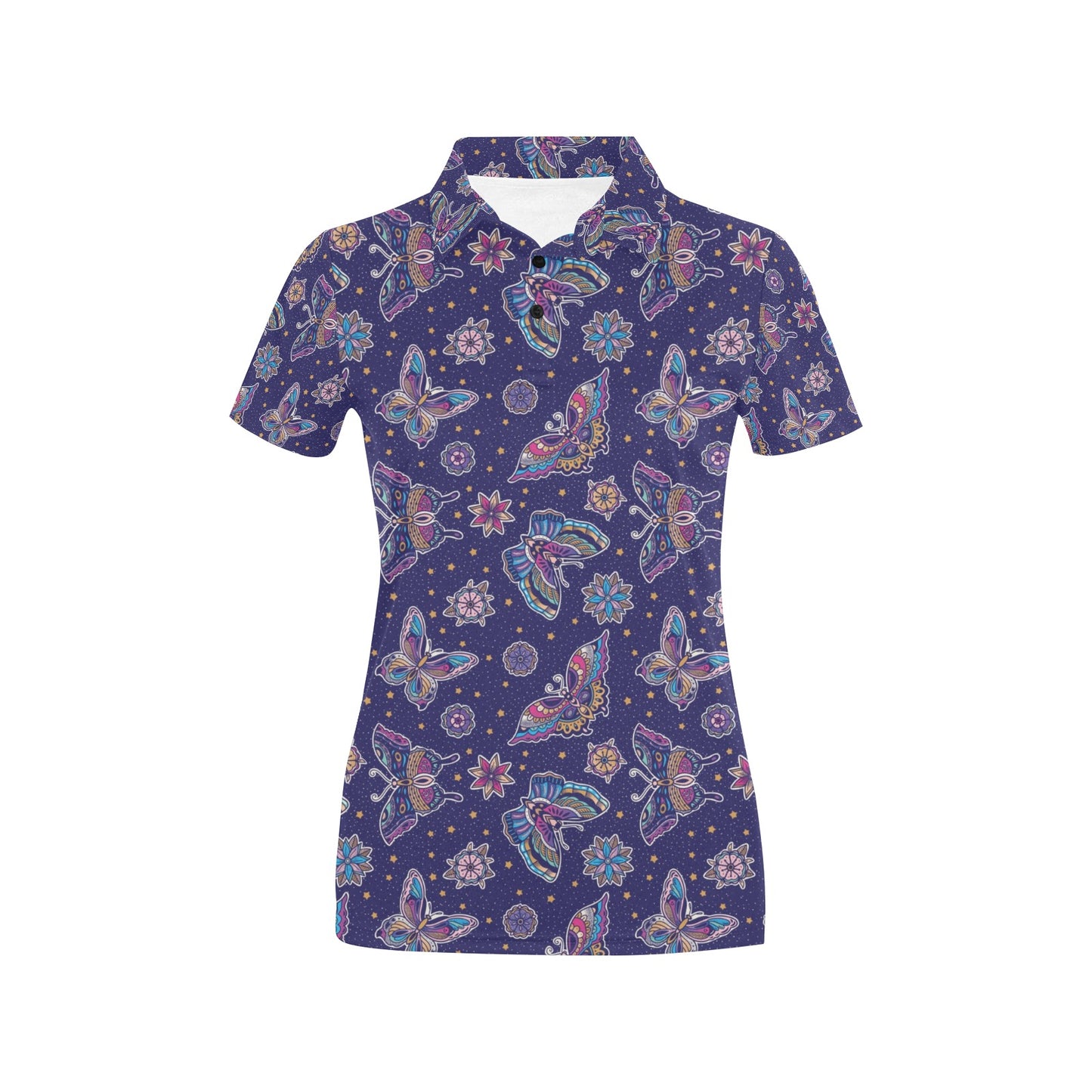 Butterfly Print Design LKS303 Women's Polo Shirt