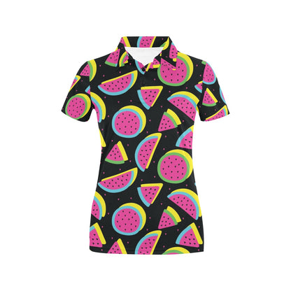 Watermelon Pattern Print Design WM07 Women's Polo Shirt
