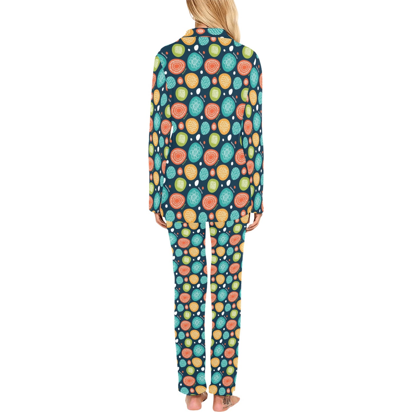 Swedish Themed Design Women's Long Pajama Set
