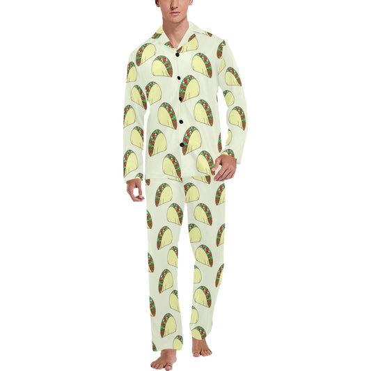 Taco Pattern Print Design TC05 Men's Long Pajama Set
