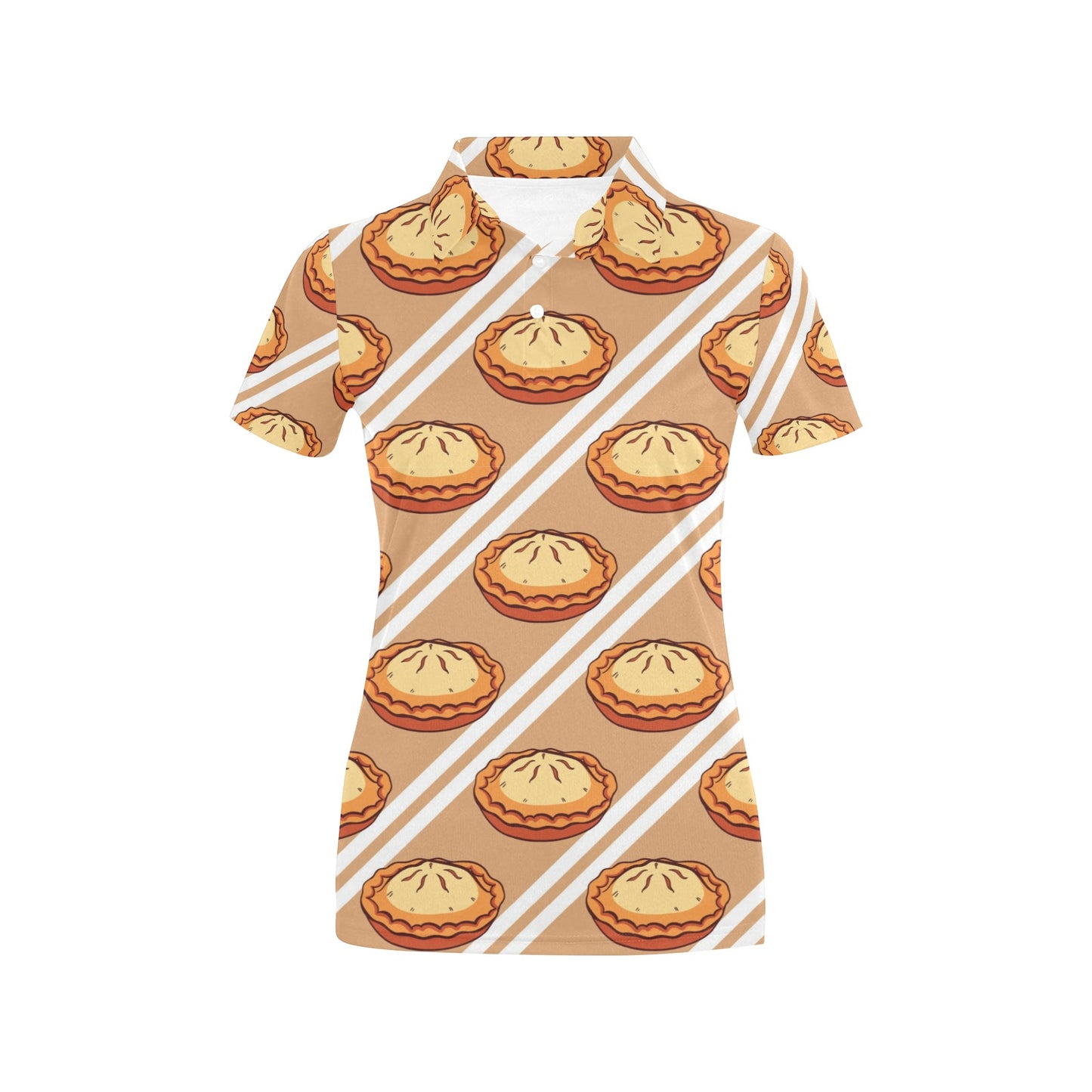 Pie Pattern Print Design A02 Women's Polo Shirt