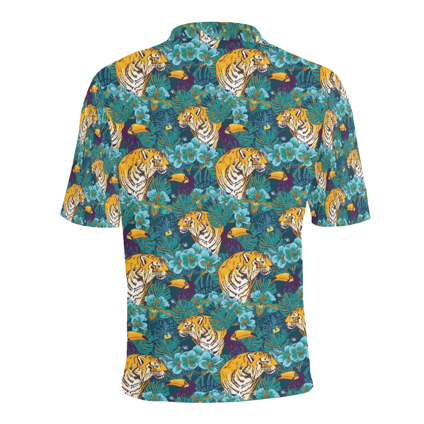 Tiger Tropical Print Design LKS301 Men Polo Shirt