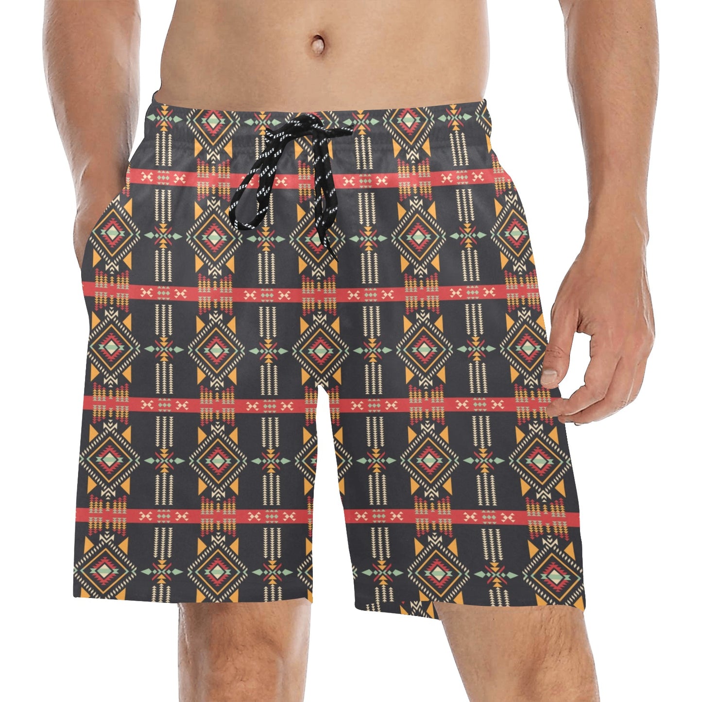 Southwest Pattern Print Design LKS303 Men's Swim Trunks Beach Shorts